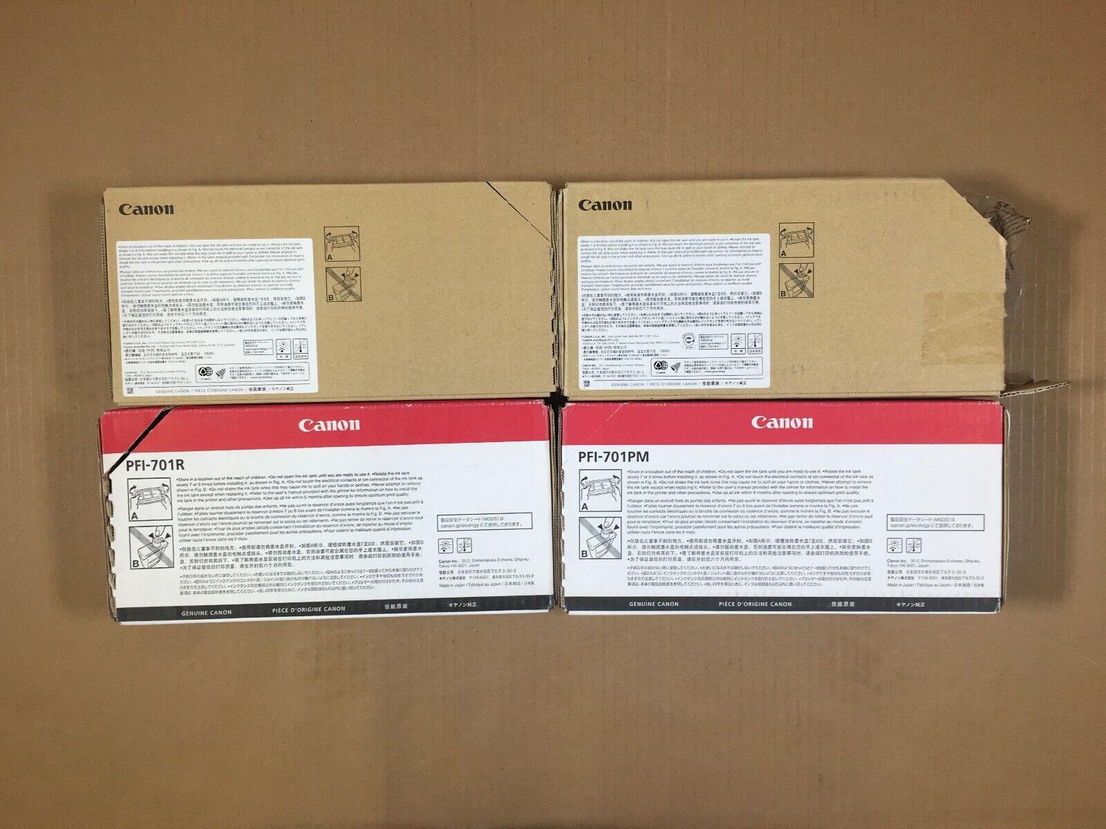 4 Canon PFI-701 ink cartridges imagePROGRAF ipf8000 8000s EXPIRED FedEx 2Day!! - copier-clearance-center