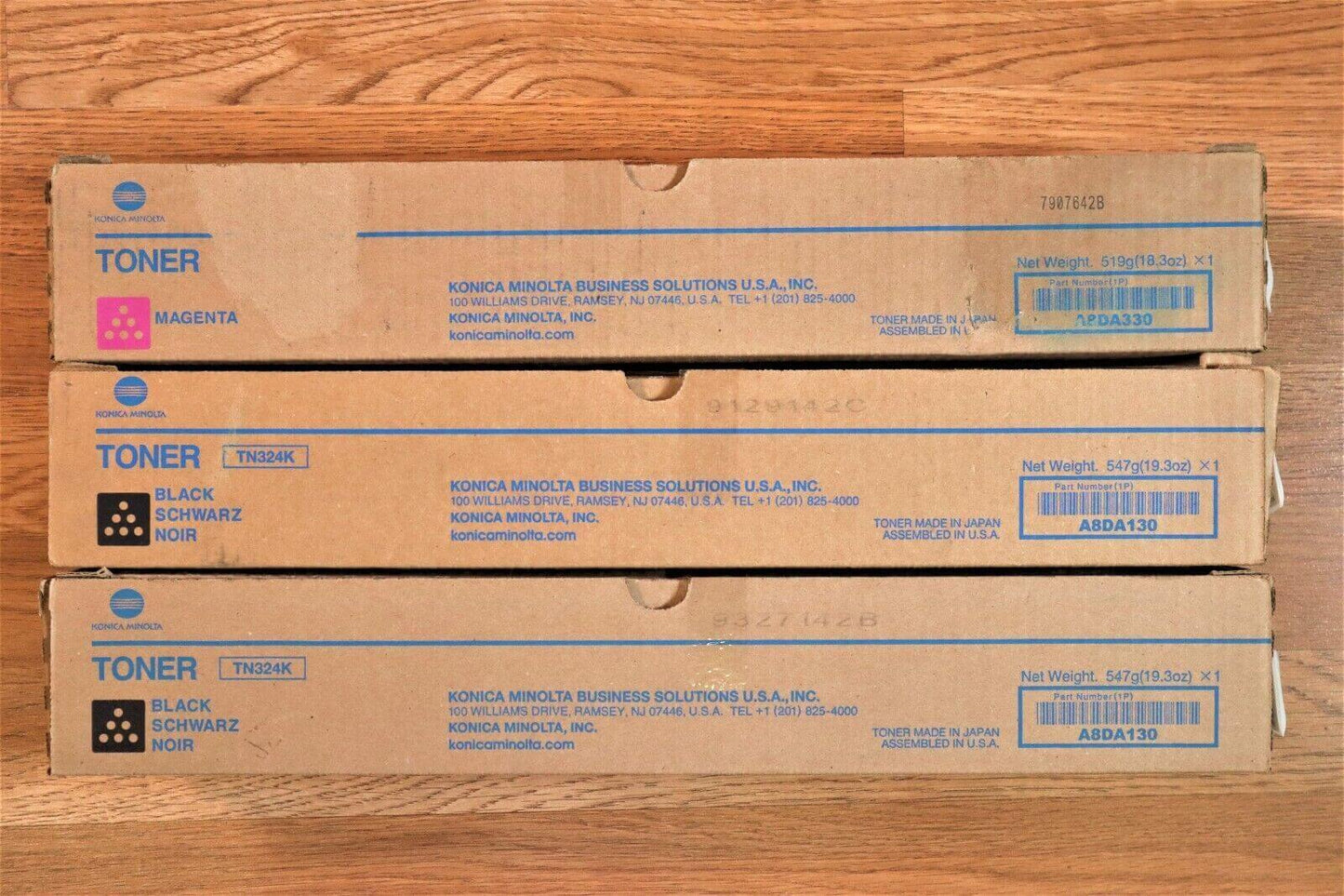 Genuine Konica Minolta TN324 M,K,K Toner A8DA330, A8DA130 For BH C258 C308 C368 - copier-clearance-center