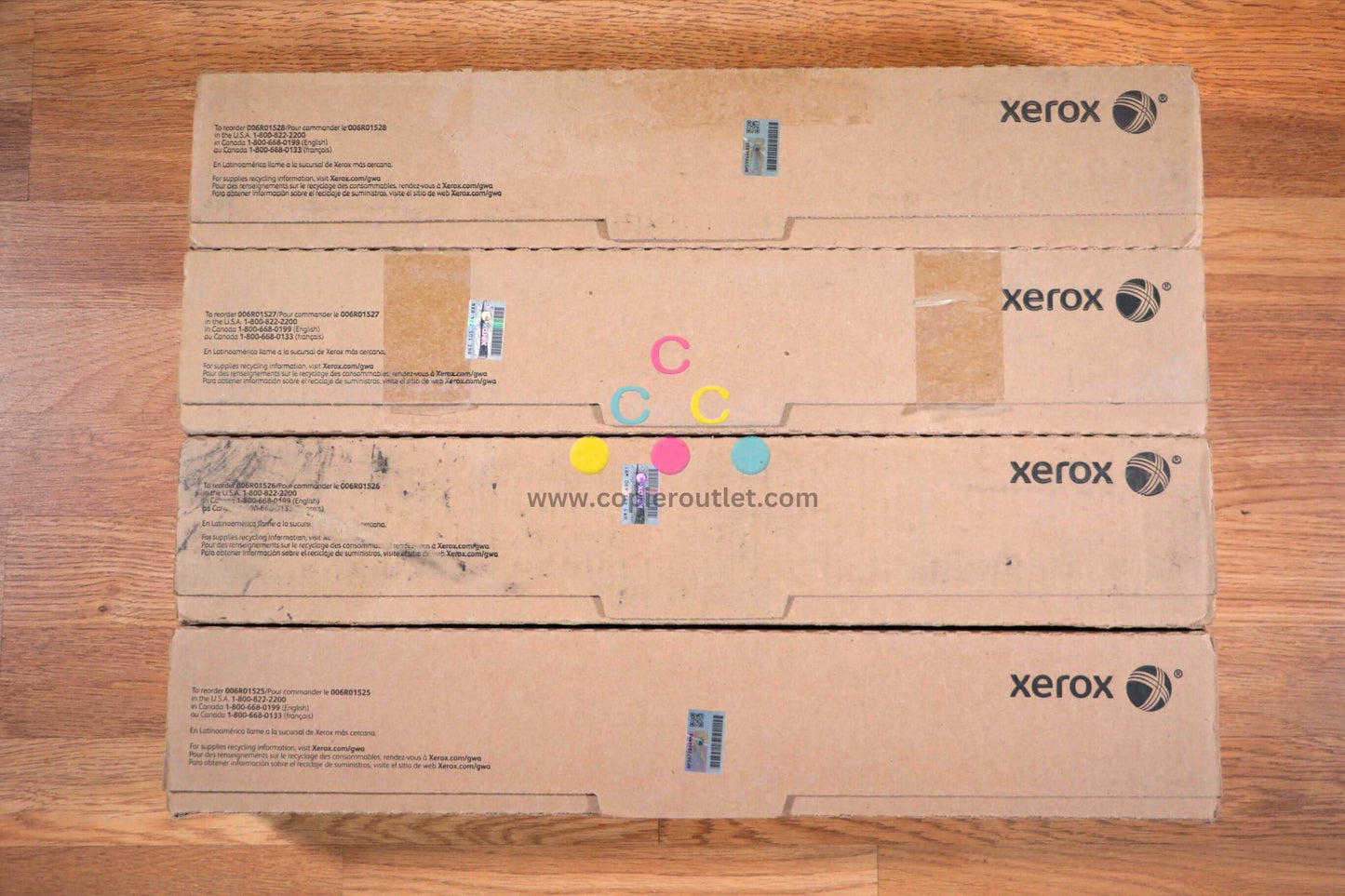 Genuine Xerox CMYK 006R01525,26,27,28 Toner Cartridge Set Color 550,560,570