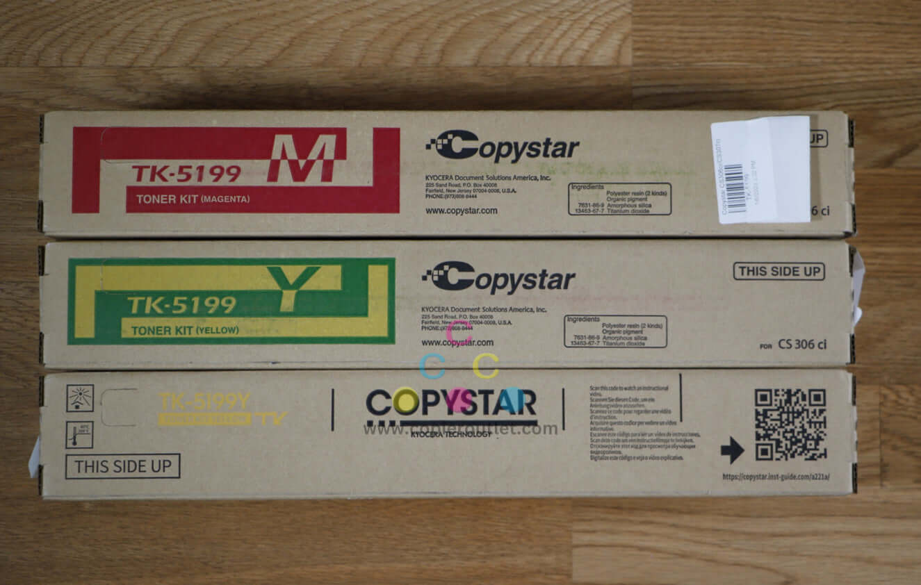 Copystar CS306ci/CS307ci/CS308ci TK-5199 Magenta, (2) Yellow Toner Kit Free Ship