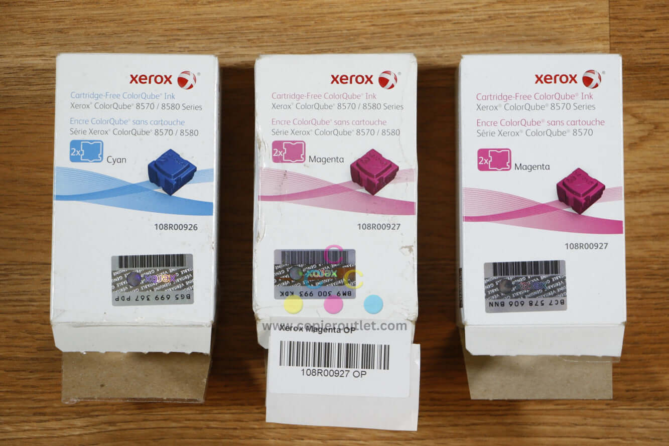 Open 3 Pack Xerox ColorQube 8570/8580 Series CMM 108R00926/27 Same Day Shipping!