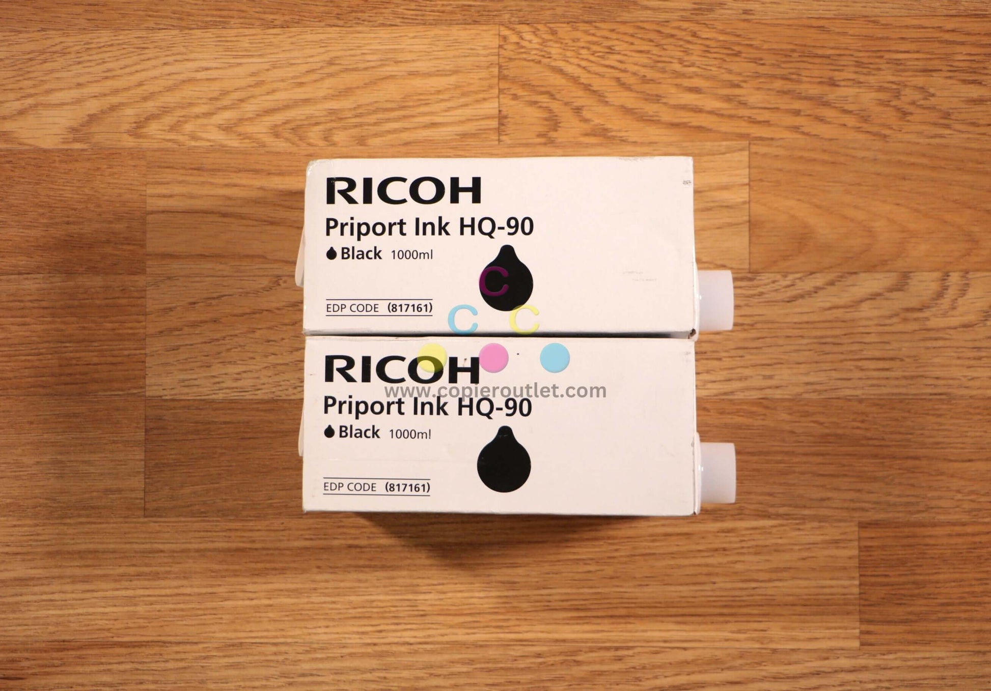 Lot of 2 Ricoh HQ-90 Priport Ink Black Priport HQ7000 HQ9000 EDP:817161 Same Day - copier-clearance-center