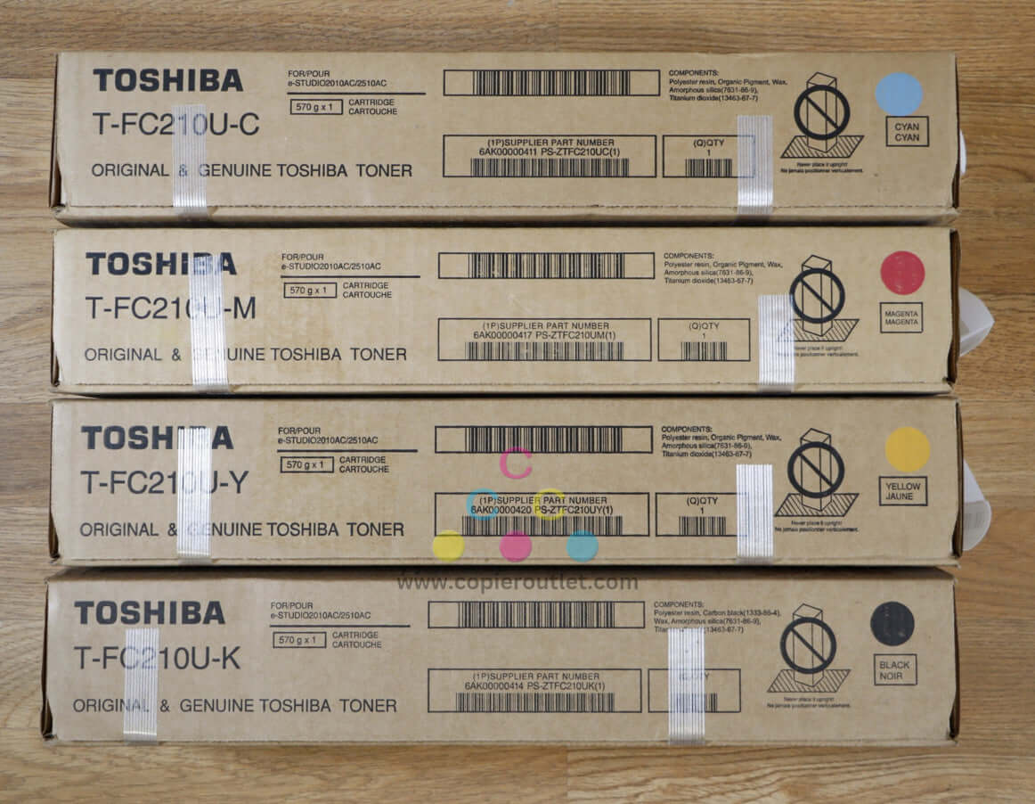 Genuine Toshiba T-FC210U CMYK Toner Cartridge eSTUDIO2010AC/2510AC Same Day Ship