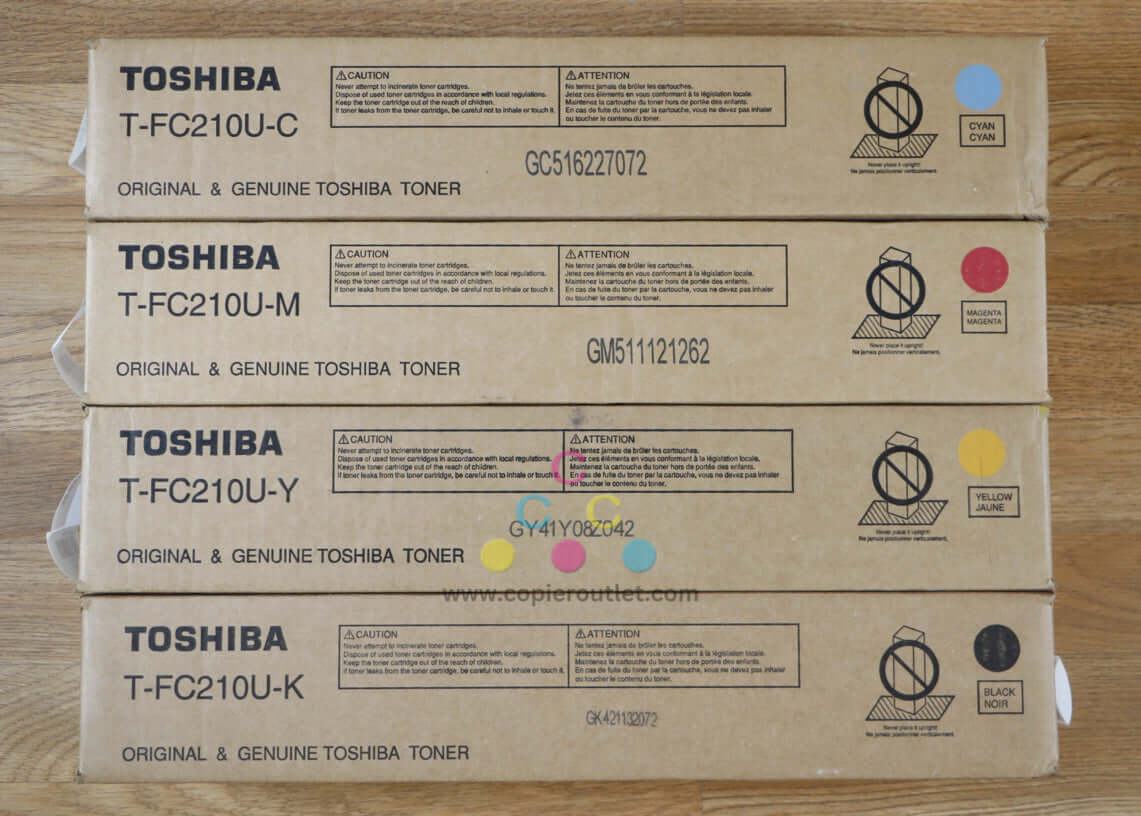 Genuine Toshiba T-FC210U CMYK Toner Cartridge eSTUDIO2010AC/2510AC Same Day Ship