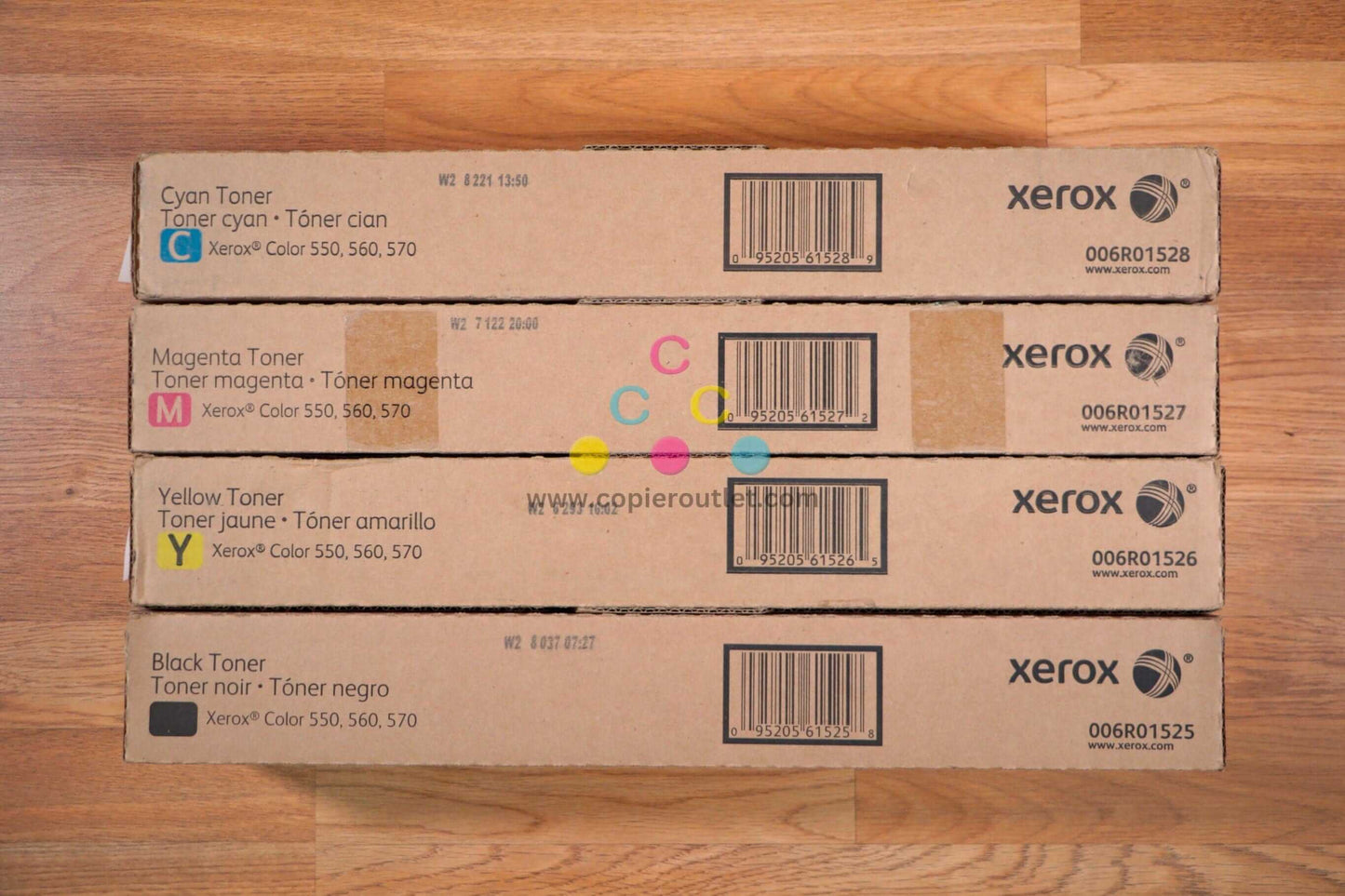 Genuine Xerox CMYK 006R01525,26,27,28 Toner Cartridge Set Color 550,560,570