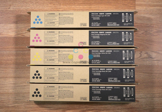 Ricoh Savin Lanier IM C300 CMYKK Toner Cartridges IM C300/ C400 8942378,79,80,81 - copier-clearance-center