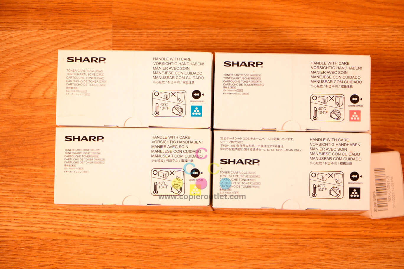 4 Sharp MX-C30NT CMYK Toner Cartridges For MX-C300P, MX-C300W Same Day Ship