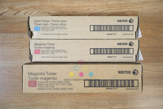 Genuine Xerox CMM 006R01176/77 Toner Cartridges WC 7228/C3545 Same Day Shipping!