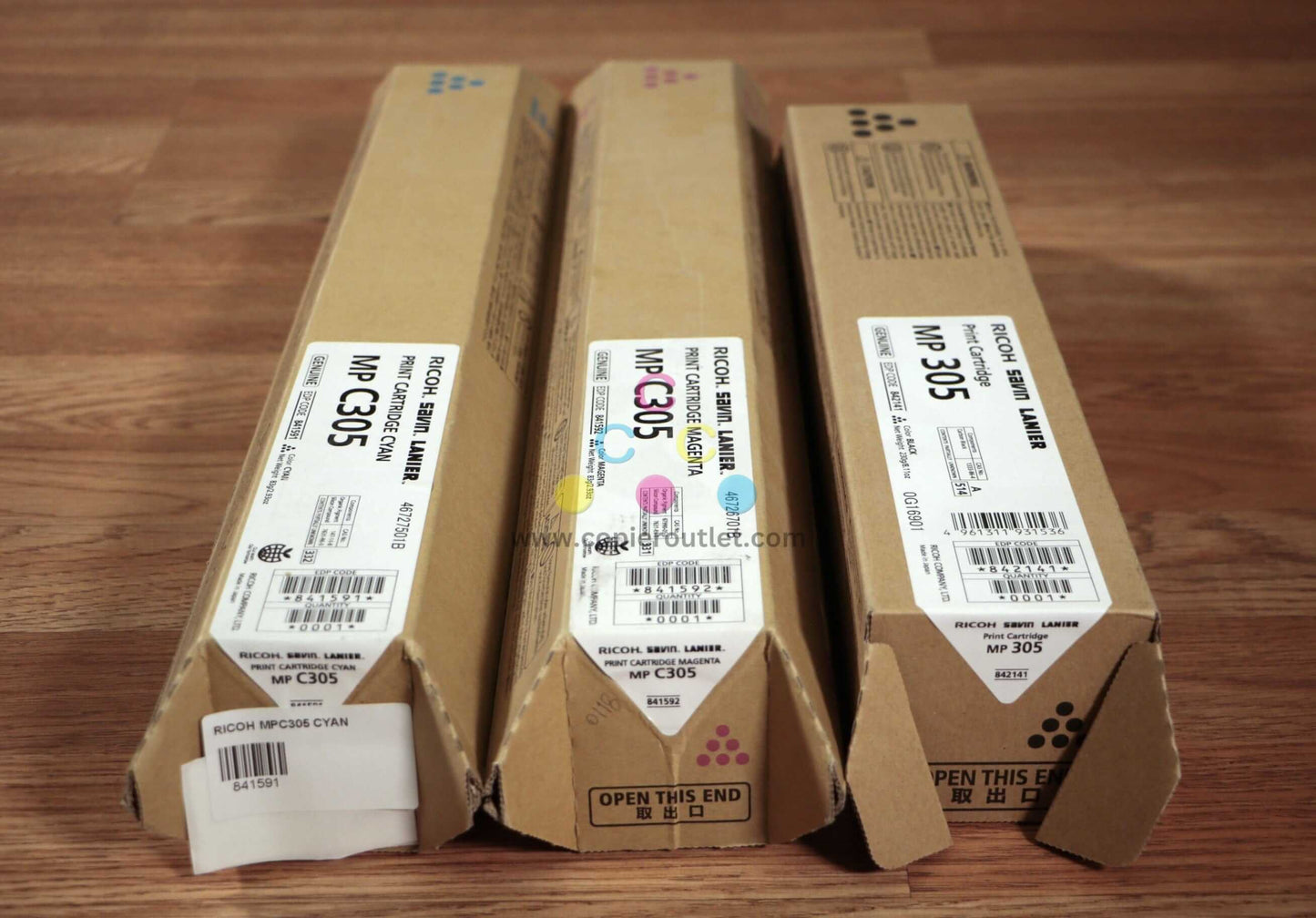 Ricoh MP C305 CMK Toner Cartridges MP 305SP, MP 305SPF -EDP: 841591,92 842141 - copier-clearance-center
