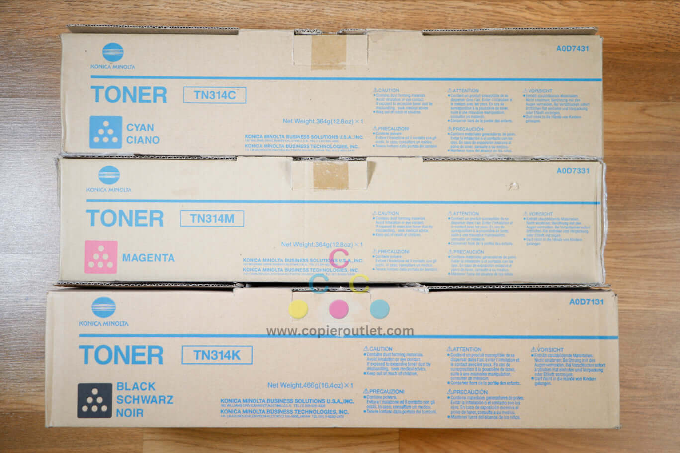 Open Konica Minolta TN314 CMK Toner Cartridge BizHub C353/C353P Same Day Ship!!!
