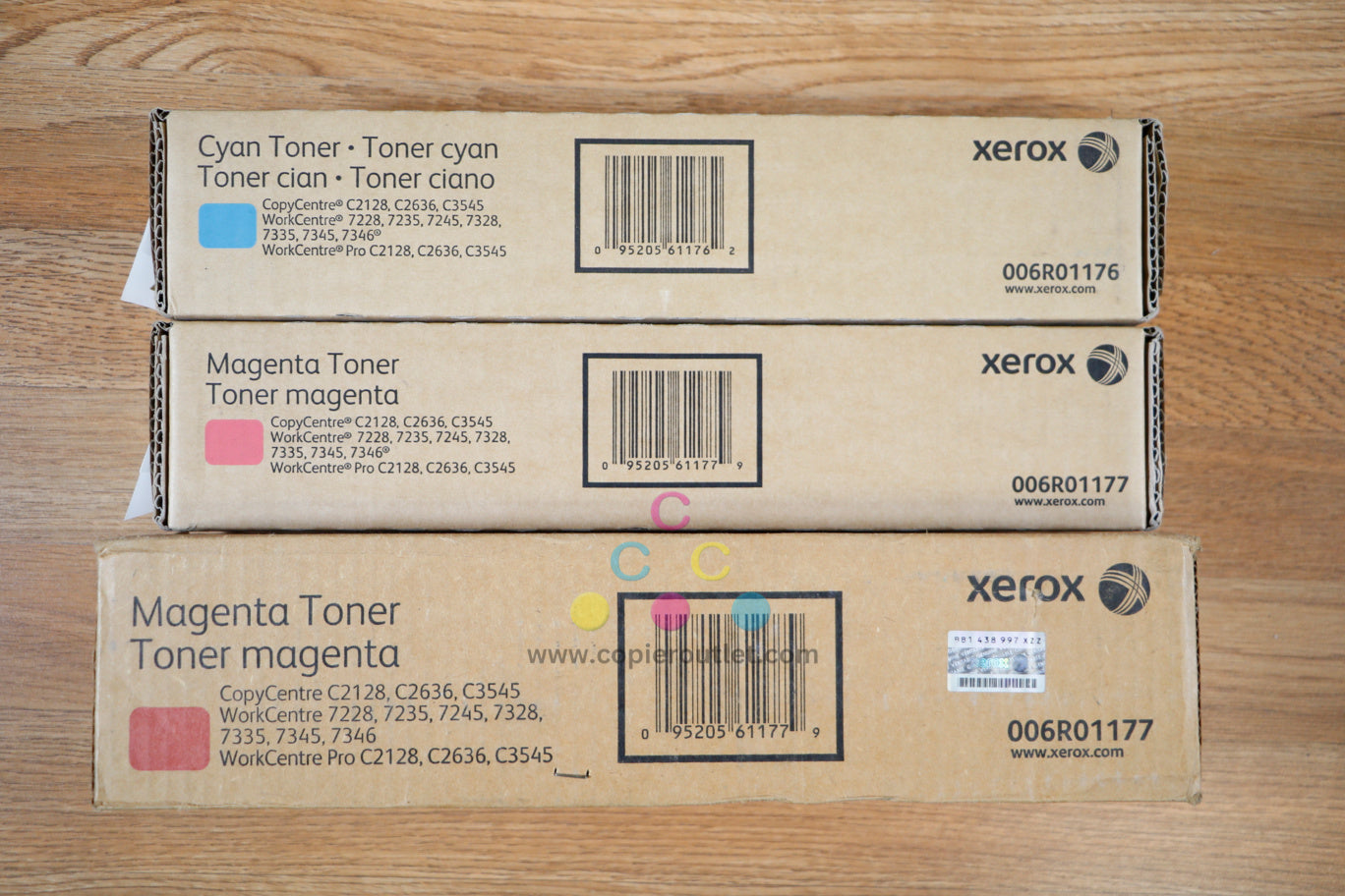 Genuine Xerox CMM 006R01176/77 Toner Cartridges WC 7228/C3545 Same Day Shipping!