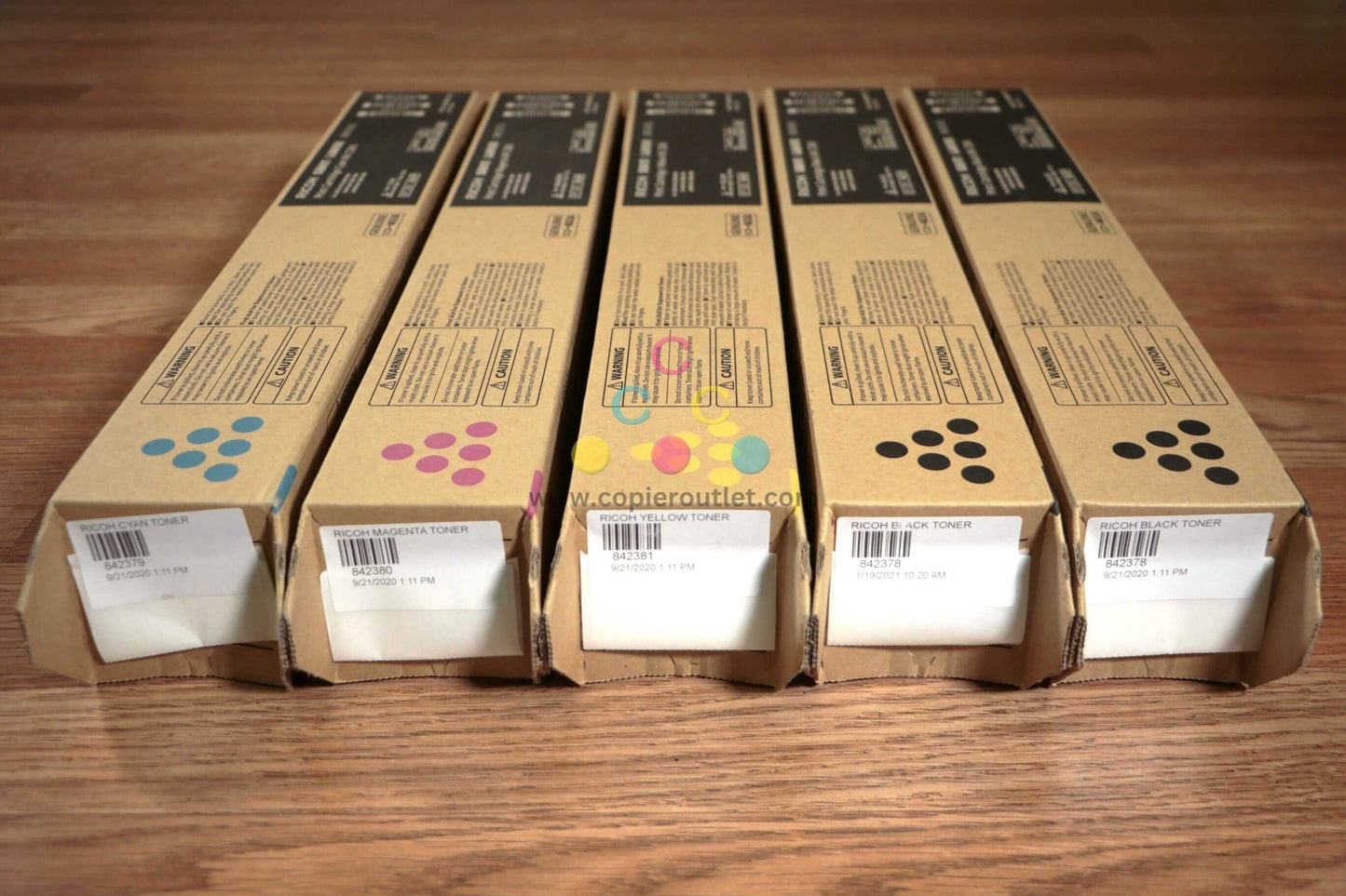 Ricoh Savin Lanier IM C300 CMYKK Toner Cartridges IM C300/ C400 8942378,79,80,81 - copier-clearance-center