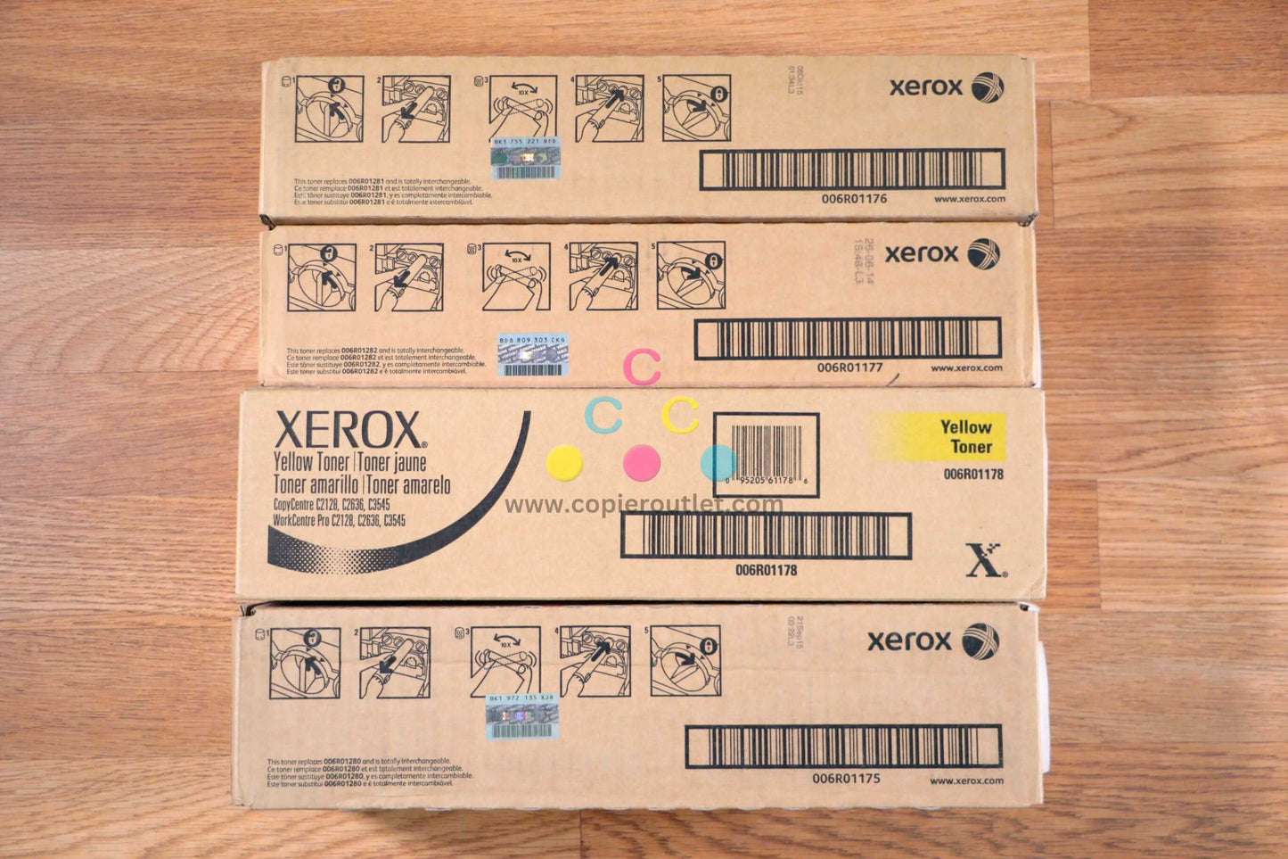 Xerox CMYK 006R01175,76,77,78 Toner Cartridge Set WC 7228, 7235, 7245,7328,7335 - copier-clearance-center