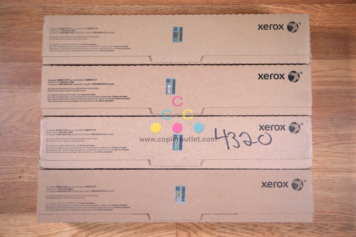 Genuine Xerox CMYK Toner Cartridge Set 700 Digital/Color J75, C75 Press Same Day - copier-clearance-center