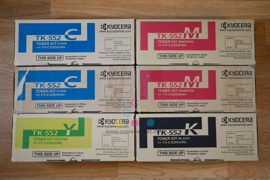 Genuine Kyocera FS-C5200DN TK-552 (2)Cyan/(2)Magenta/Yellow & Black Toner Kits!