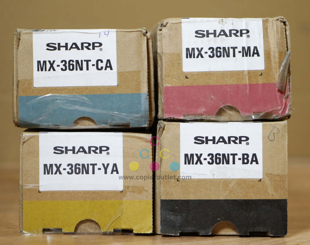 Genuine Sharp MX-36NT CMYK Toner Cartridge Set MX-2610N/MX-3640N Same Day Ship!!
