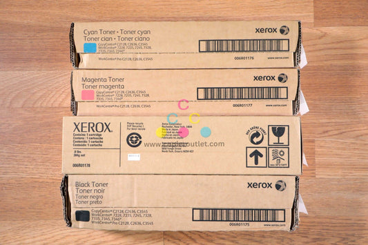 Xerox CMYK 006R01175,76,77,78 Toner Cartridge Set WC 7228, 7235, 7245,7328,7335 - copier-clearance-center