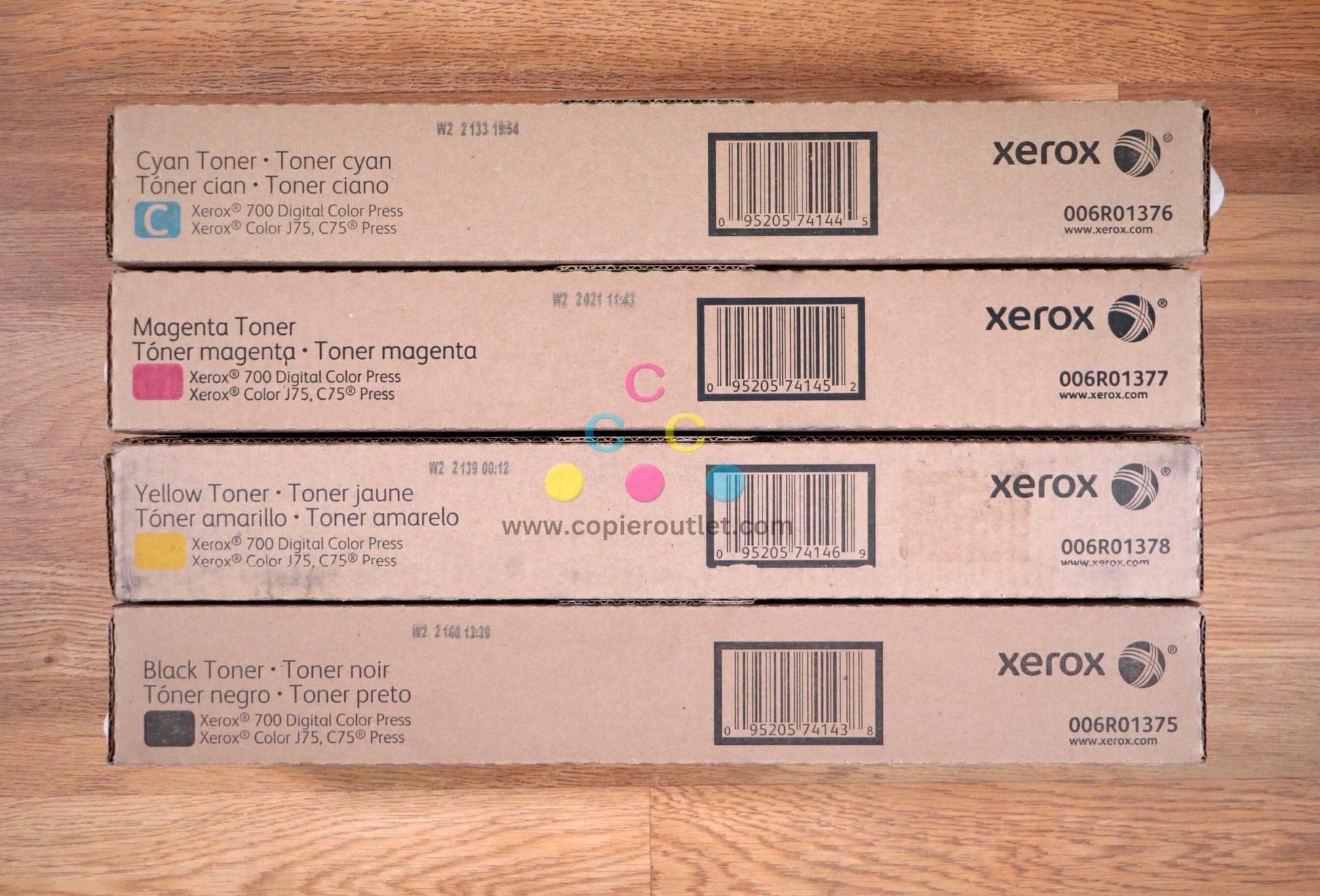Genuine Xerox CMYK Toner Cartridge Set 700 Digital/Color J75, C75 Press Same Day - copier-clearance-center