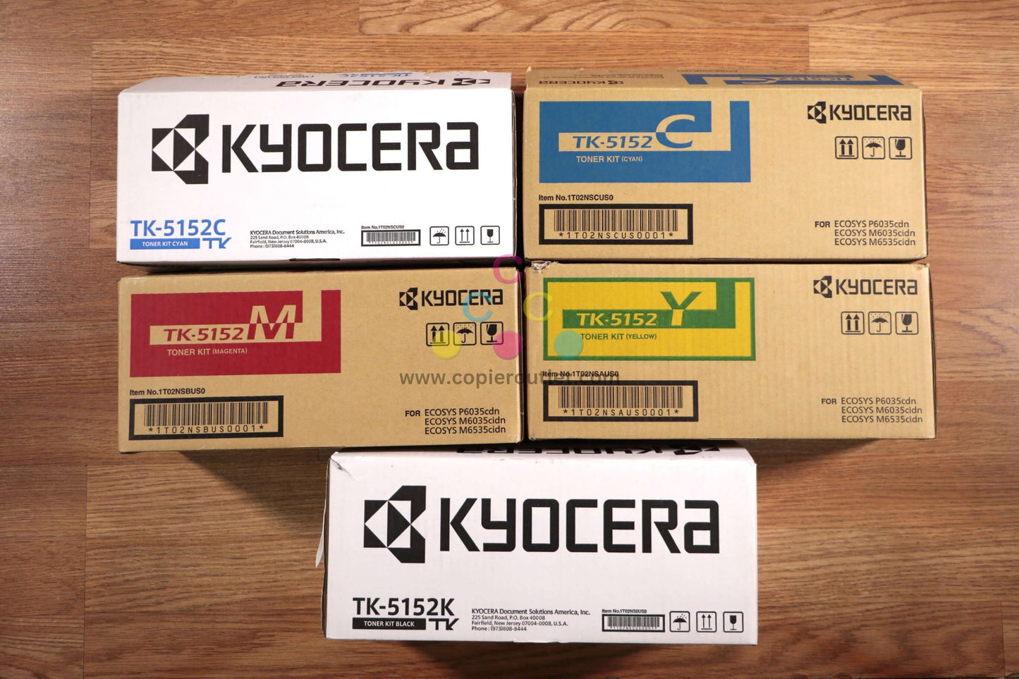 Open Kyocera TK-5152 CCMYK Toner ECOSYS P6035cdn/ M6035cidn/ M6535cidn Same Day! - copier-clearance-center