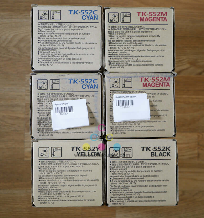 Genuine Kyocera FS-C5200DN TK-552 (2)Cyan/(2)Magenta/Yellow & Black Toner Kits!