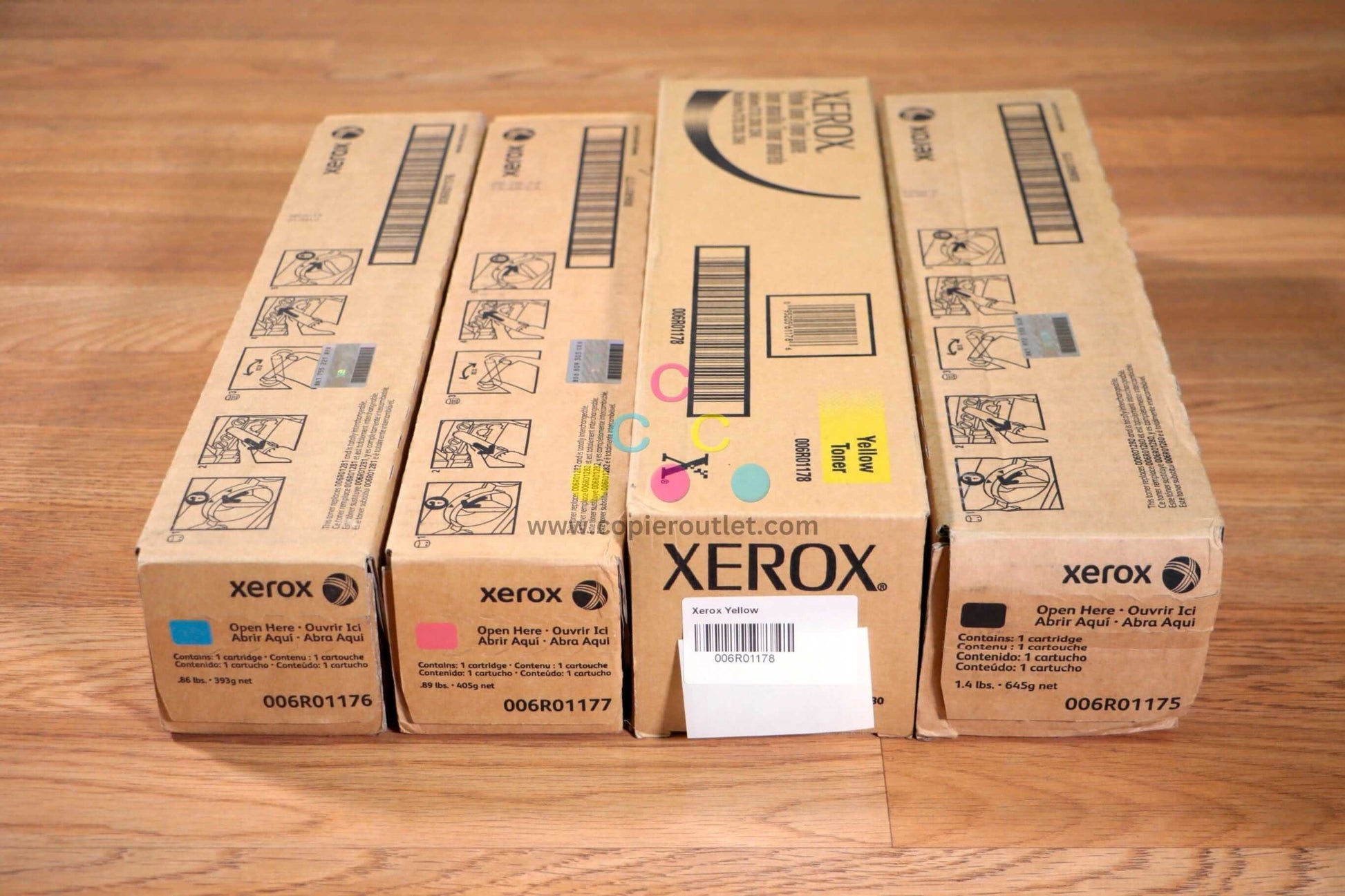 Xerox CMYK 006R01175,76,77,78 Toner Cartridge Set WC 7228, 7235, 7245,7328,7335 - copier-clearance-center