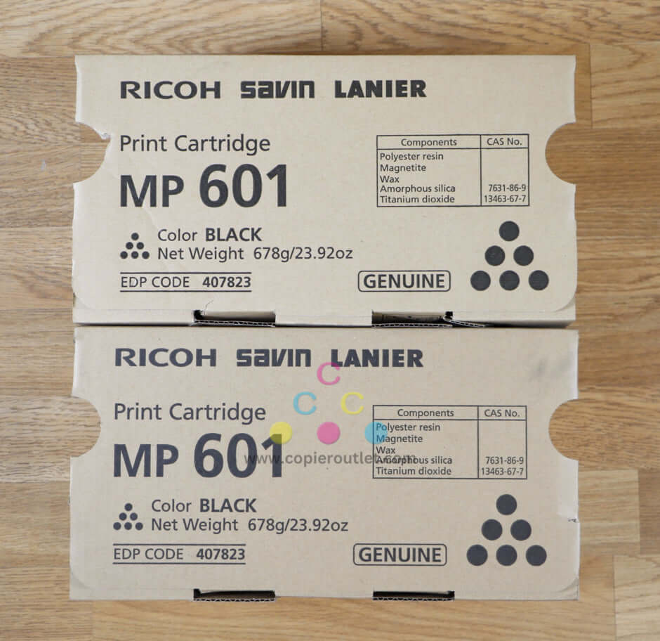 Lot of 2 Ricoh MP 601 Black Print Cartridge 407823 501SPF/5310DN Same Day Ship!!