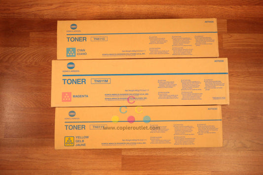 3 Konica TN611 CMY toner Cart. for bizhub C451 C550 C650 Same Day Ship