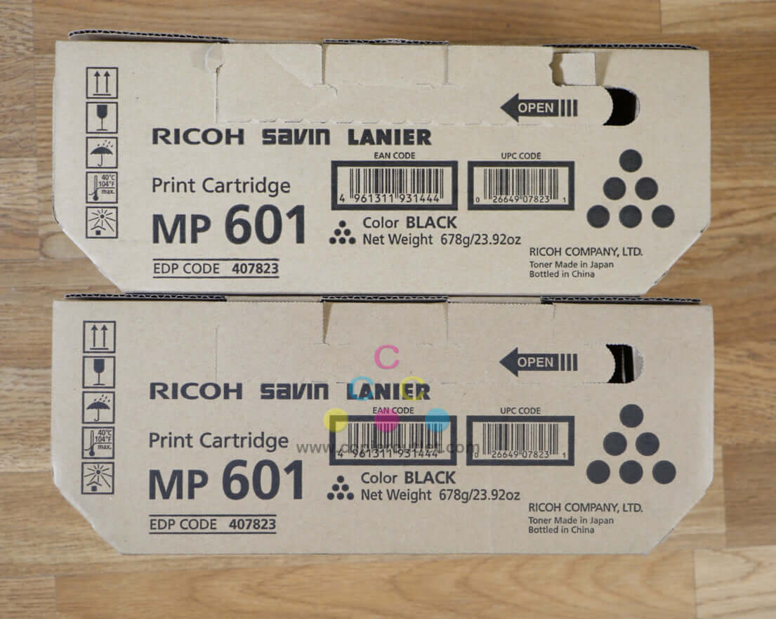 Lot of 2 Ricoh MP 601 Black Print Cartridge 407823 501SPF/5310DN Same Day Ship!!