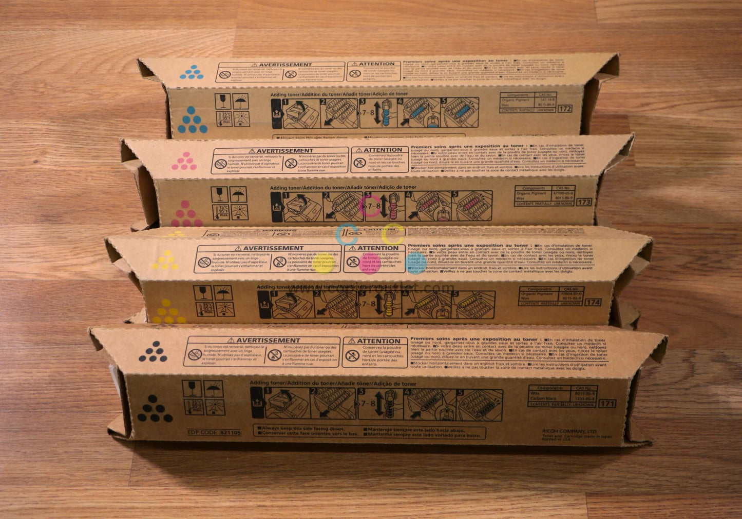 Ricoh SP C430A CMYK Toner Set 821105,06,07,08 CLP37A/LP137CA Same Day Shipping!! - copier-clearance-center