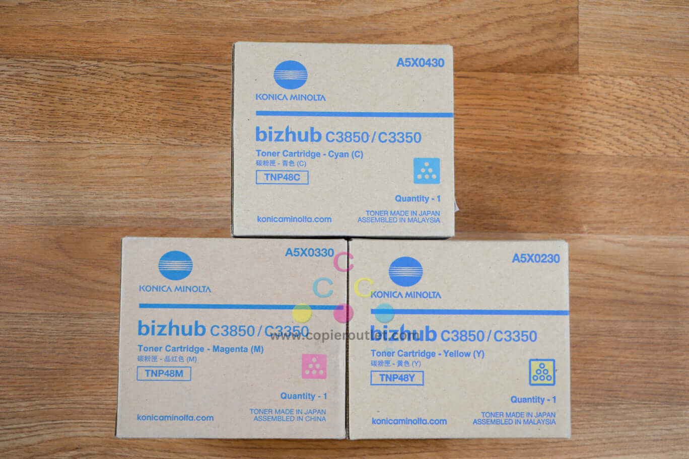 Konica Minolta TNP48 CMY Toner Cartridges Bizhub C3850/C3350 Same Day Shipping!!