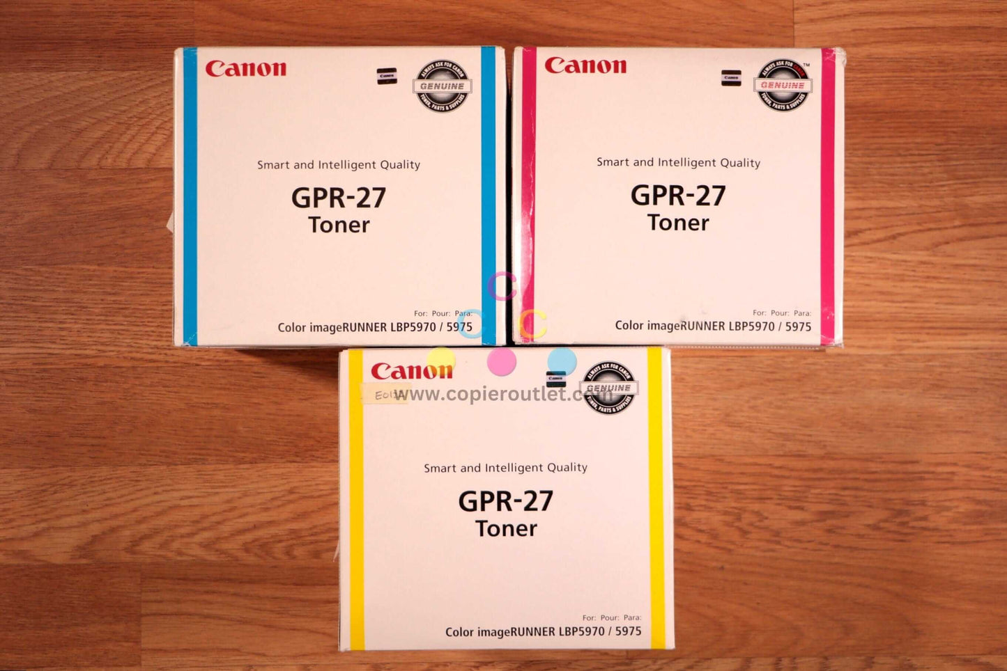 Lot of 3 Canon GPR-27 CMY Toner Cartridges iR LBP5970 / 5975 Same Day Shipping!! - copier-clearance-center