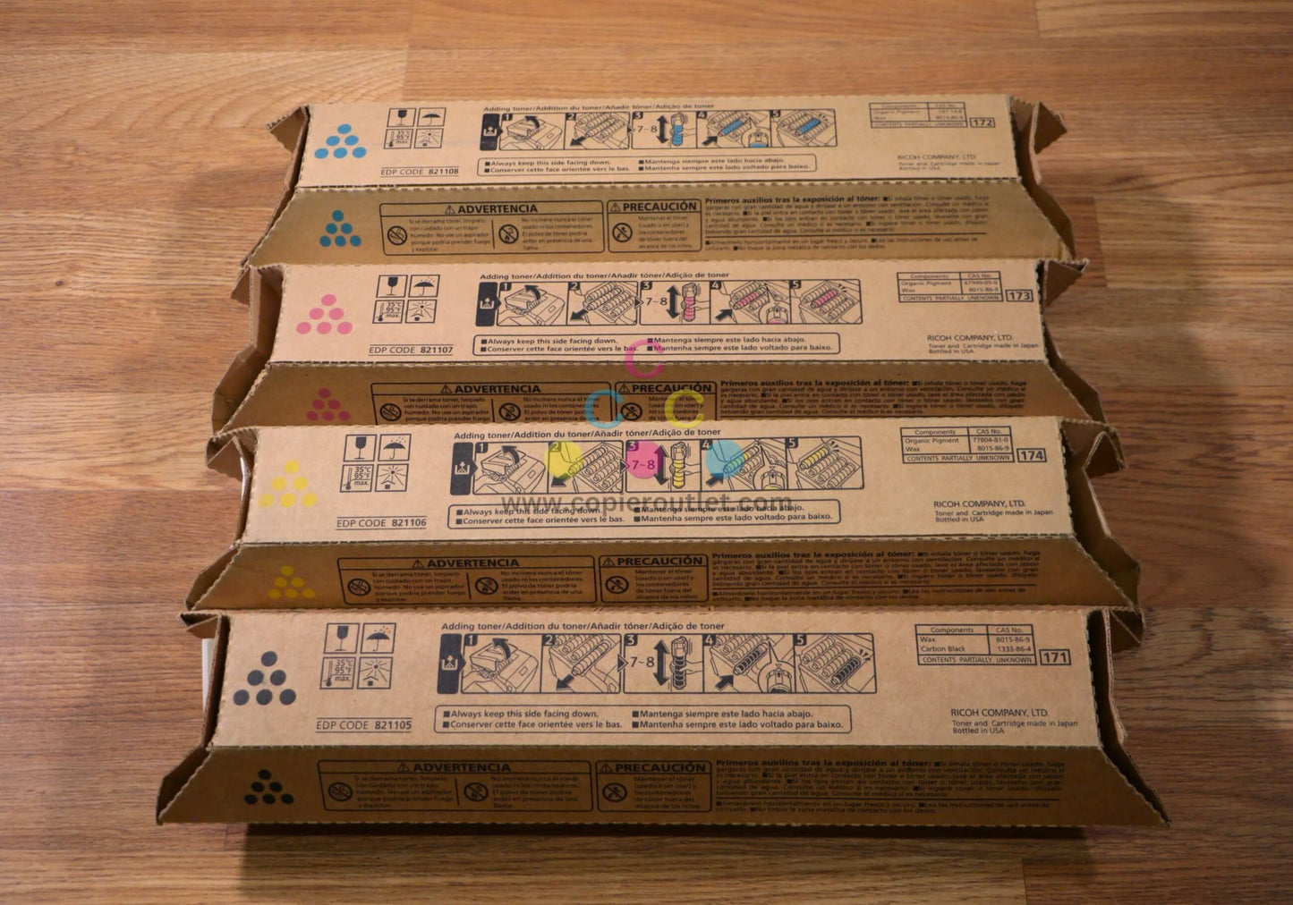 Ricoh SP C430A CMYK Toner Set 821105,06,07,08 CLP37A/LP137CA Same Day Shipping!! - copier-clearance-center