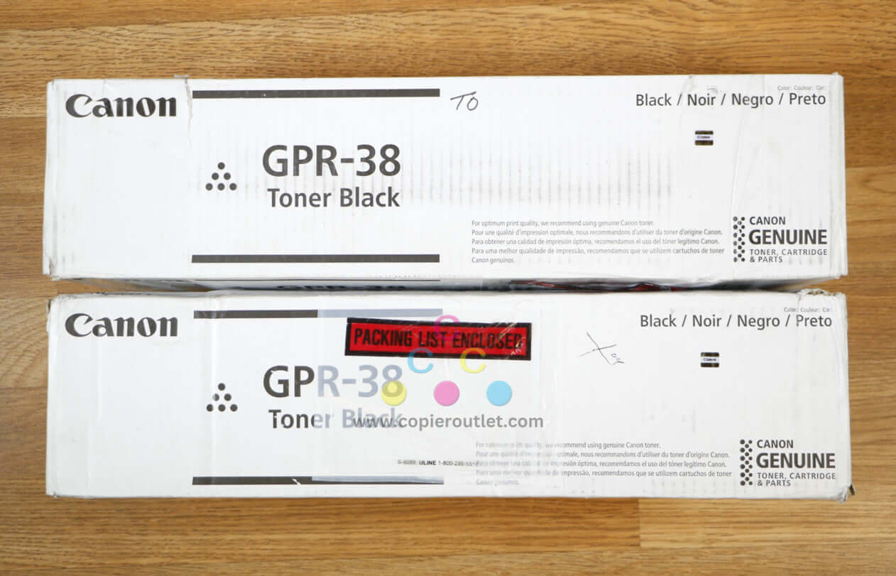 2 Cosmetic OEM Canon iR 6055/6065/6765/6780 Black Toners GPR-38 Same Day Ship