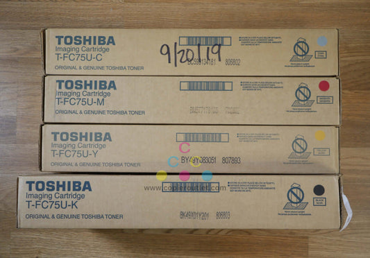 Genuine Toshiba T-FC75U CMYK Cartridge Set e-STUDIO 5560C/ 6560C Same Day Ship!!