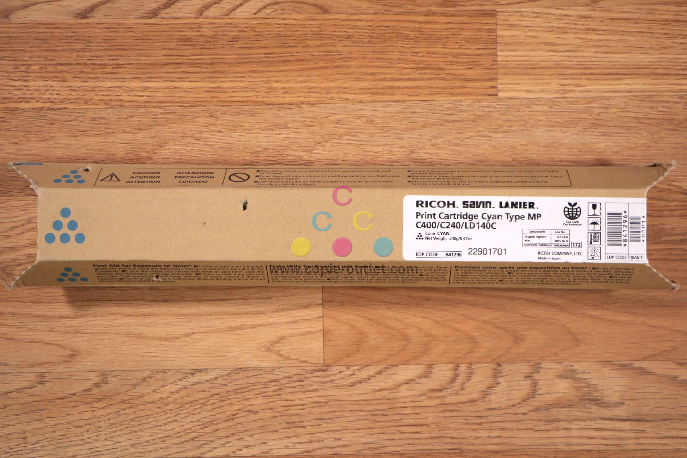 Genuine Ricoh New Genuine Ricoh MP C400,C240,LD140C Cyan Toner Cartridge 841296