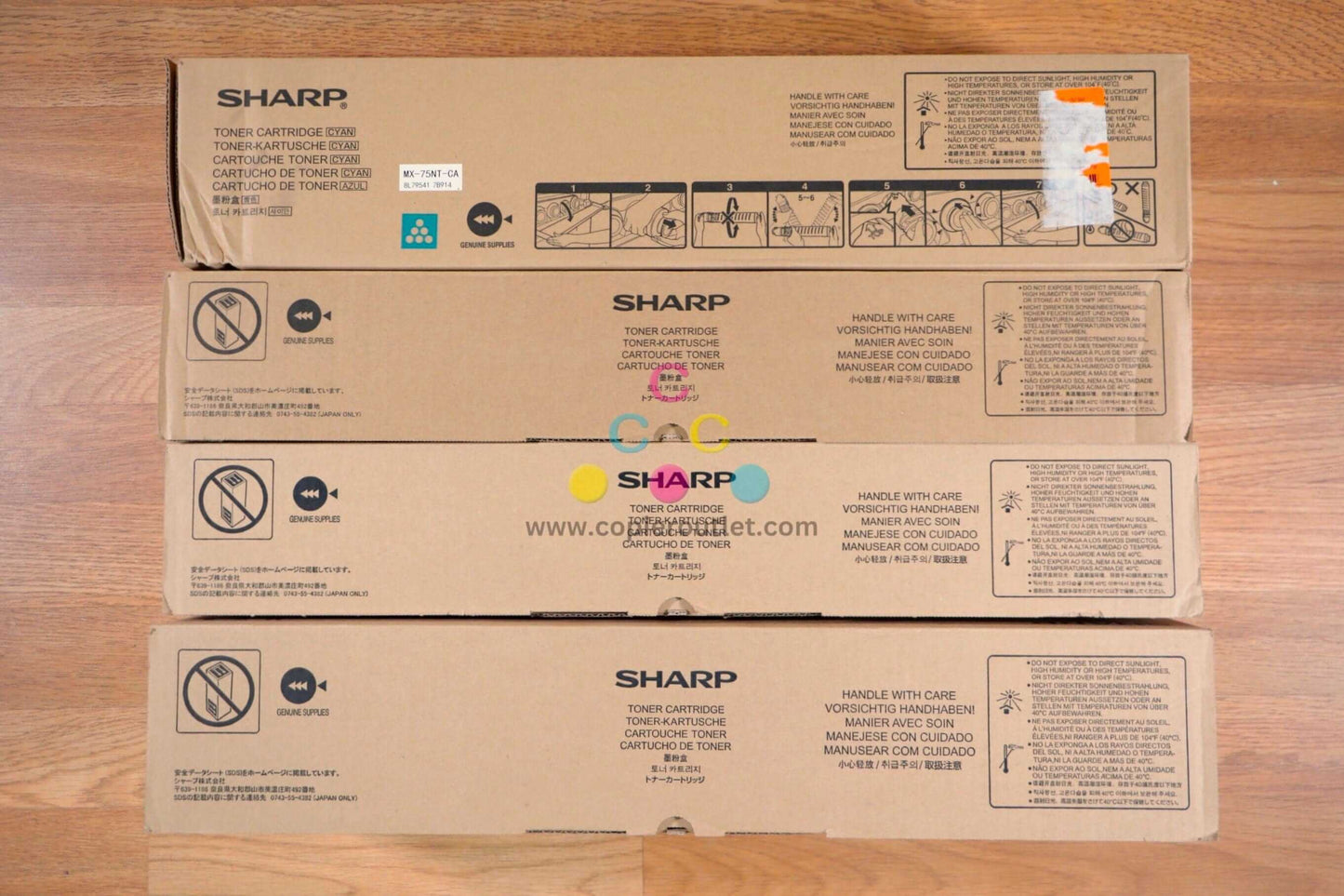 Sharp MX-75NT CMY, MX-62NT-BA Toner Set MX-6500N,7090N,7500N,8090N Same Day Ship