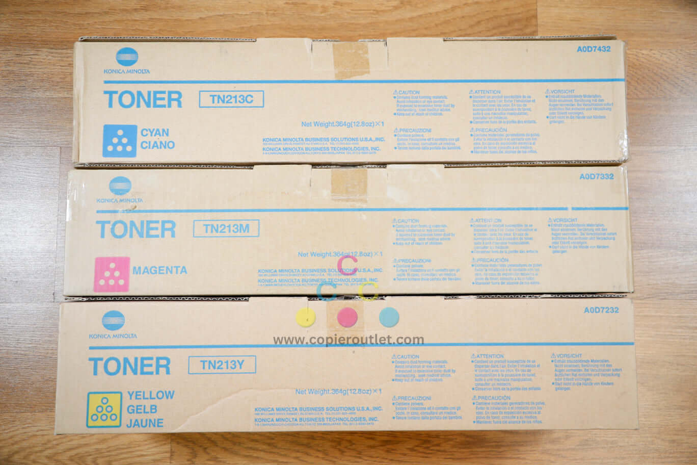 Open Konica Minolta TN213 CMY Toner Cartridges BizHub C203/C253 Same Day Ship!!!