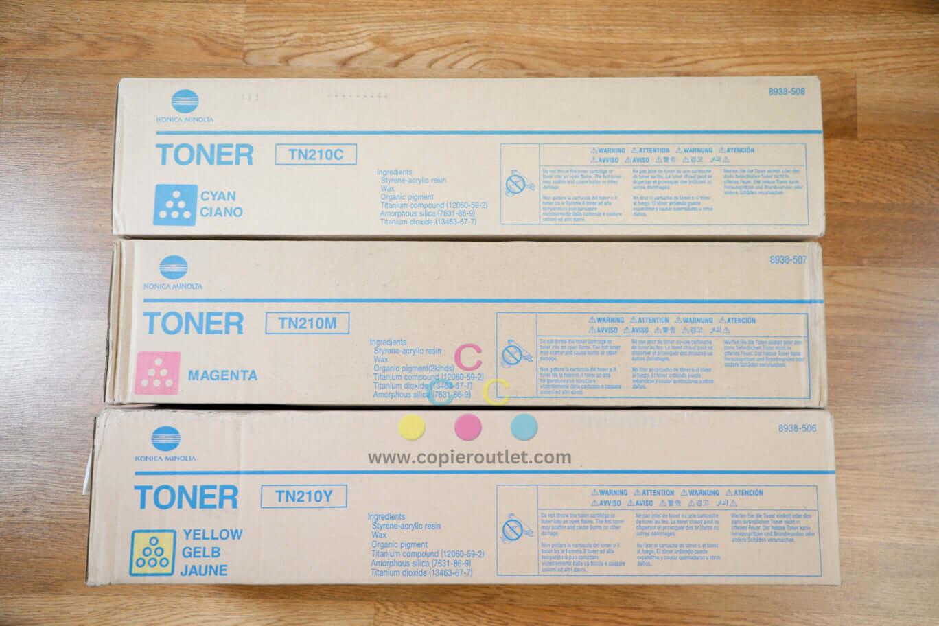 Open Konica Minolta TN210 CMY Toner Cartridges BizHub C250/C252P Same Day Ship!!