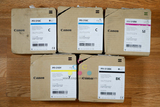 5 Canon PFI-310 C,C,M,Y,BK Pigment Ink Tank iPR TX-2000/TX4000 Same Day Shipping