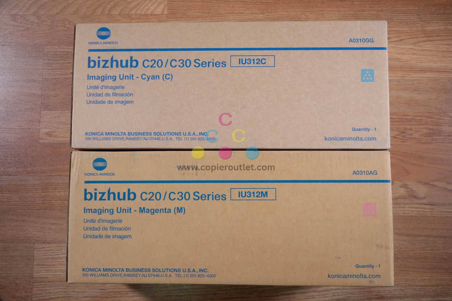 Lot of 2 Konica Minolta IU312 CM Imaging Unit Cartridges bizhub C20/ C30 Series - copier-clearance-center