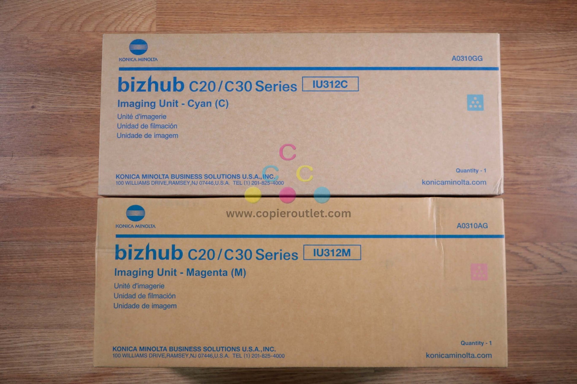 Lot of 2 Konica Minolta IU312 CM Imaging Unit Cartridges bizhub C20/ C30 Series - copier-clearance-center