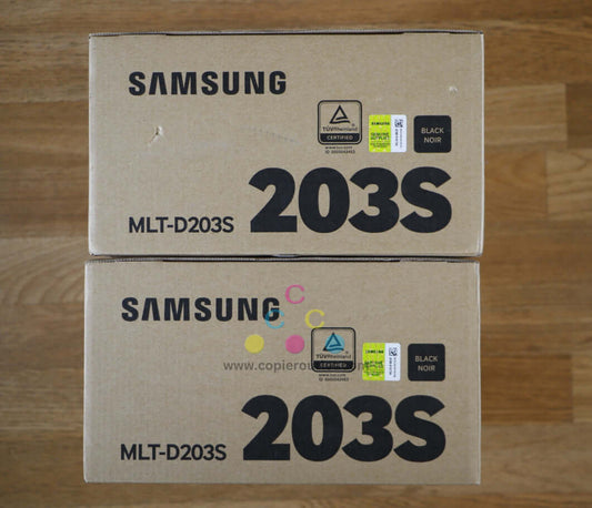 2 Genuine Samsung MLT-D203S Black Ex. Hi. Yield Toner Cartridge Same Day Shipping