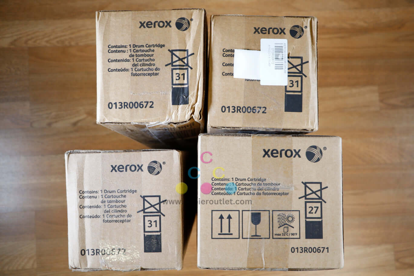4 Xerox J75 C75 Color Press Drums Cartridge Set 013R00671 013R00672 Same Day Ship