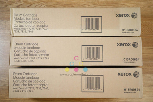 Lot of 3 Xerox Color Drum Cartridges 013R00624 WC 7228/7346 Same Day Shipping!!!