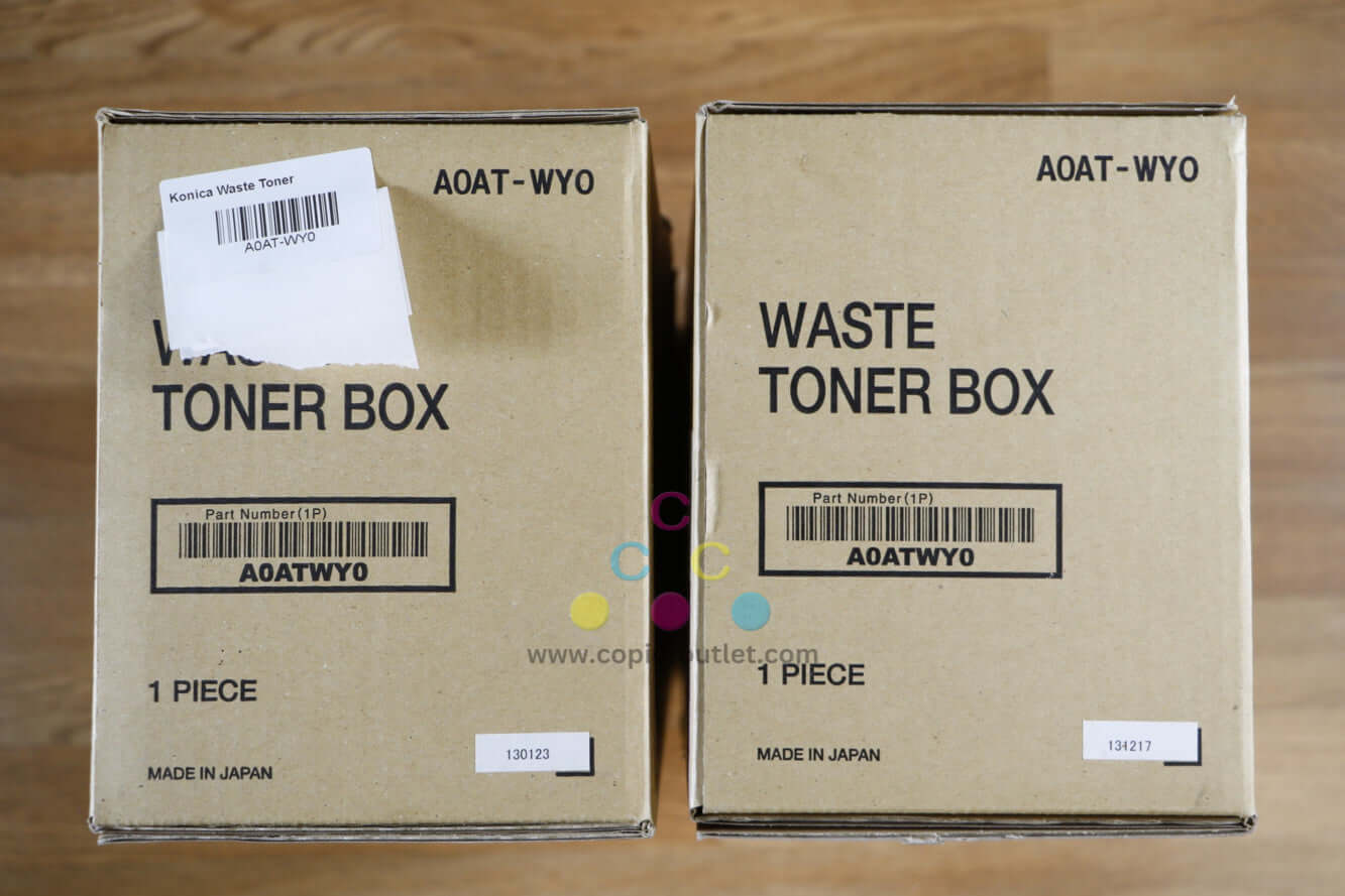 2 OEM Konica Minolta A0AT-WY0 / A0ATWY0 Waste Toner Box BizHub C451,C550,C650