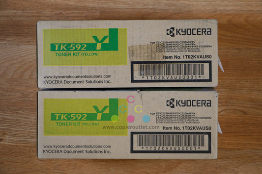 Genuine Kyocera ECOSYS M6026cidn/FS-C5250DN TK-592 (2)Yellow Toner Kit Free Ship