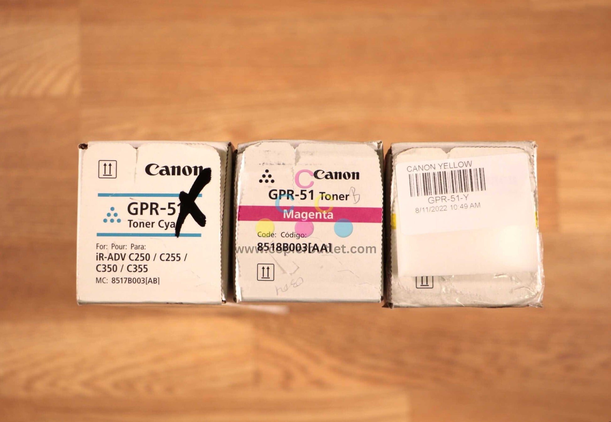 Lot of 3 Canon GPR-51 CMY Toner Cartridges iR ADVANCE C250/C350 Same Day Ship!!! - copier-clearance-center
