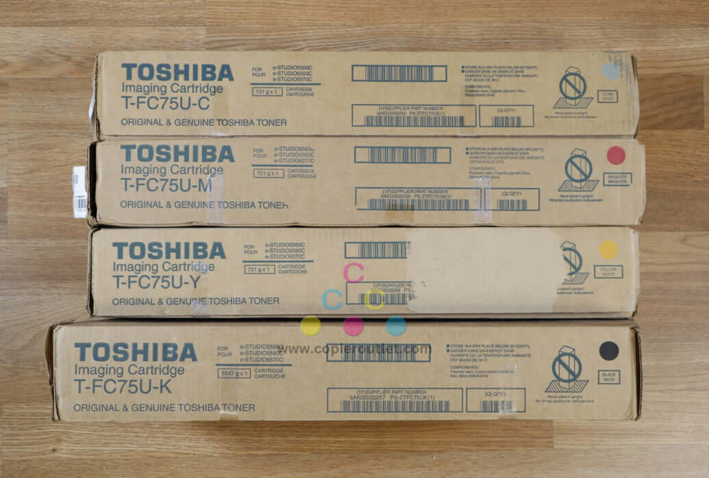 4 Cosmetic OEM Toshiba e-STUDIO5560C,6560C,6570C T-FC75U CMYK Imaging Cartridges