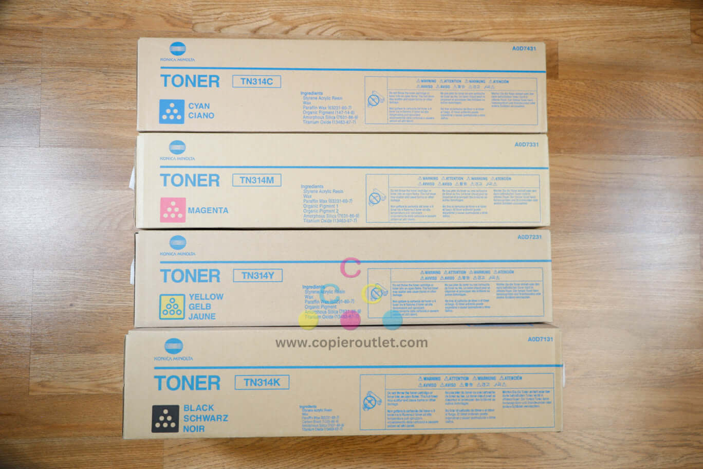 Genuine Konica Minolta TN314 CMYK Toner Cart BizHub C353/C353P Same Day Shipping