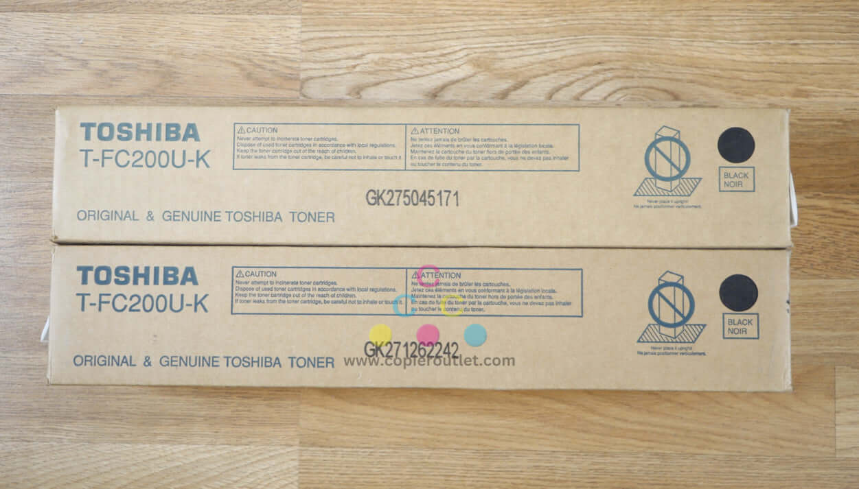 2 Genuine Toshiba T-FC200U-K Toner Cartridges e-STUDIO2000AC/2500AC Same Day Ship